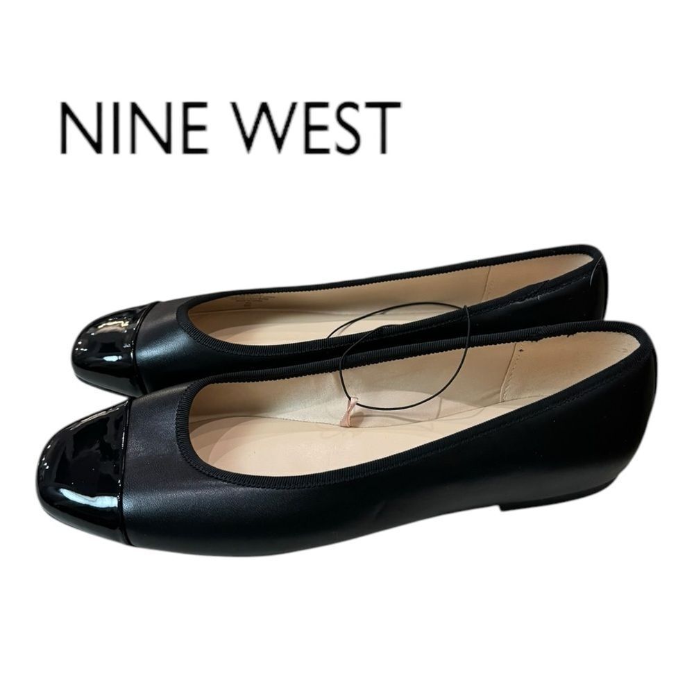 New Nine West Teland Women's Captoe Black Ballet Flats 8